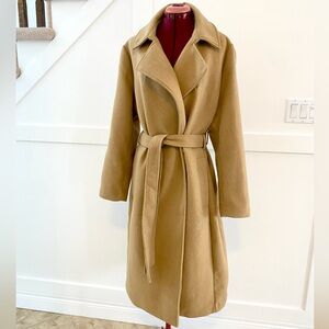 H&M Camel Belted Coat Size XL